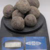 one pound of huckleberry gold seed tubers on a scale