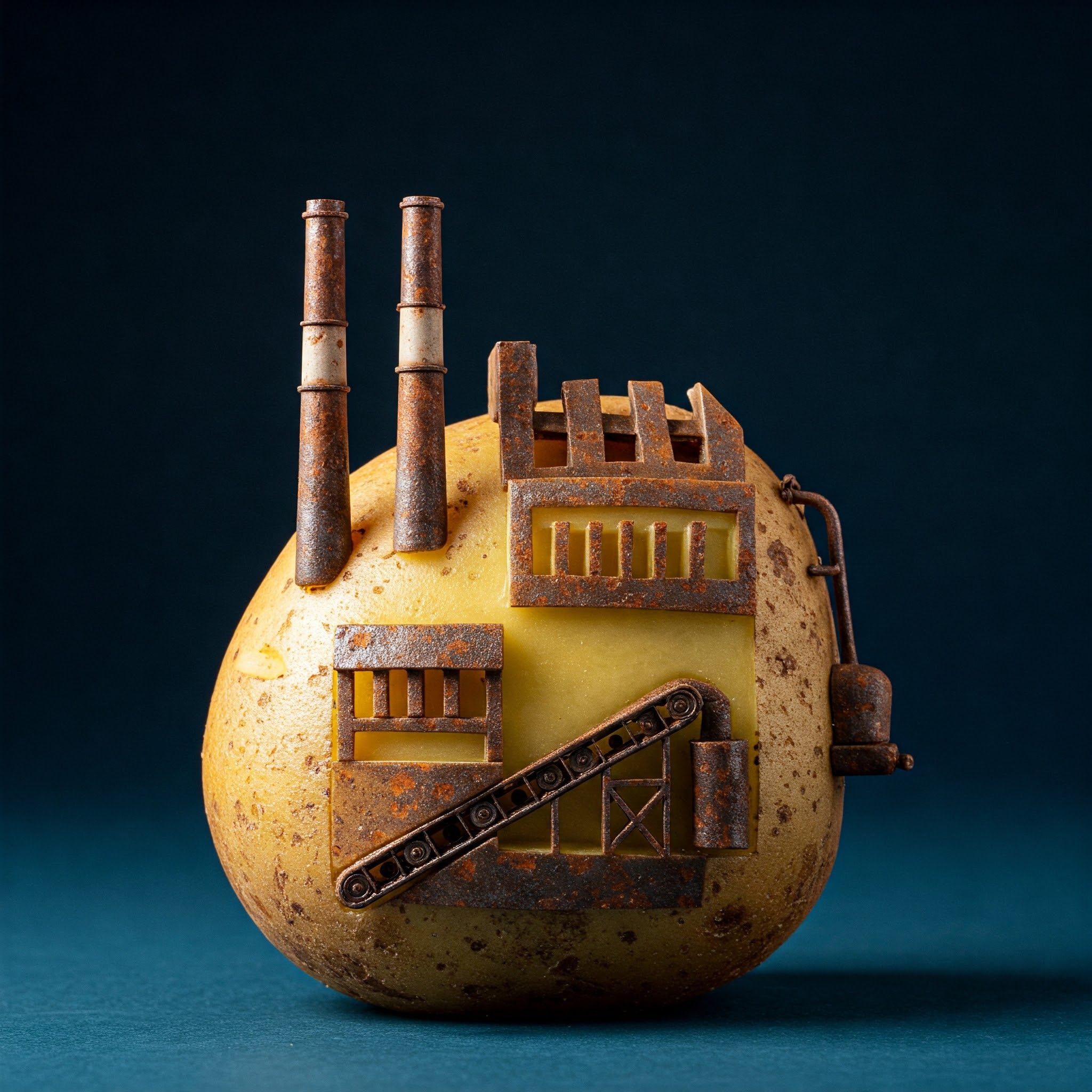 an image of potato shaped into a factory.